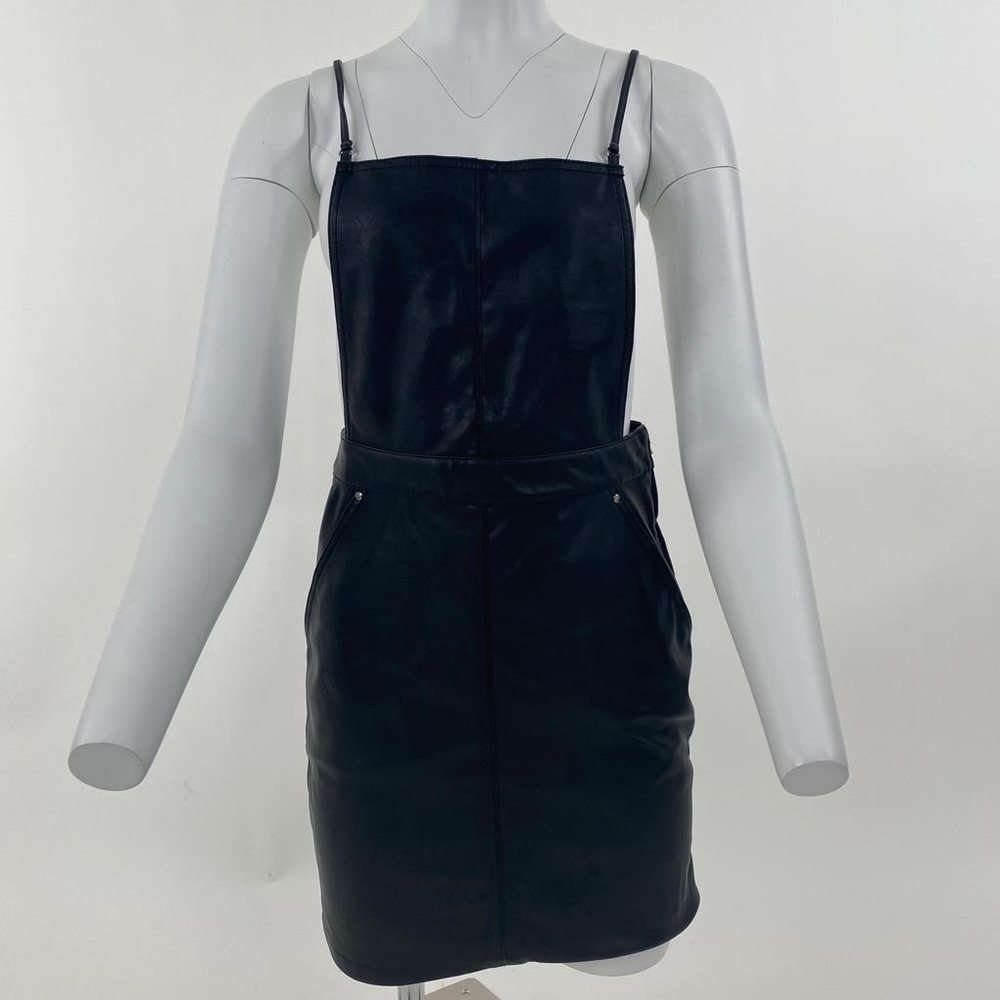H&M Faux Leather Overall Dress